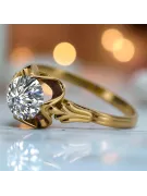 خاتم زركونيا 14 كارت من الذهب الأصفر حرف يدوية فينتاج vrc023y